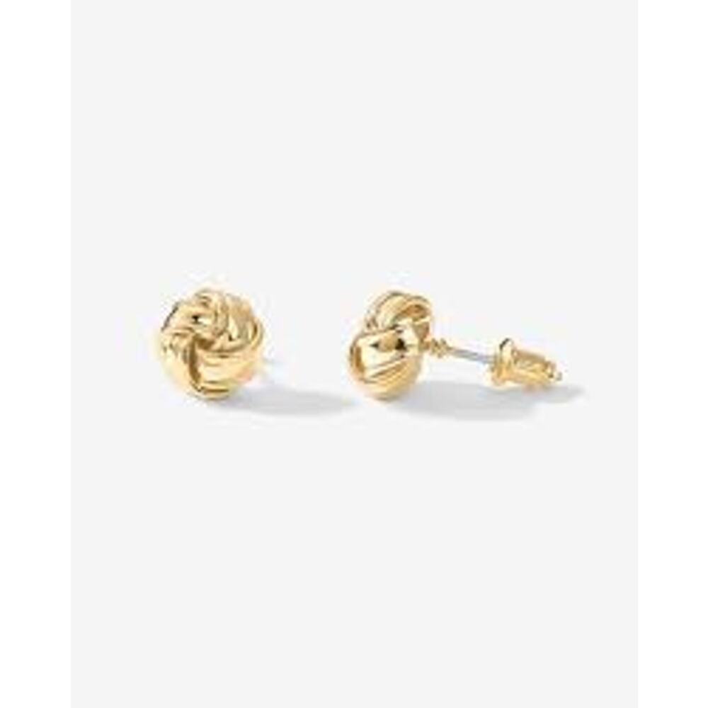 Pavoi 14k yellow gold plated love knot stud earrings 925 sterling post